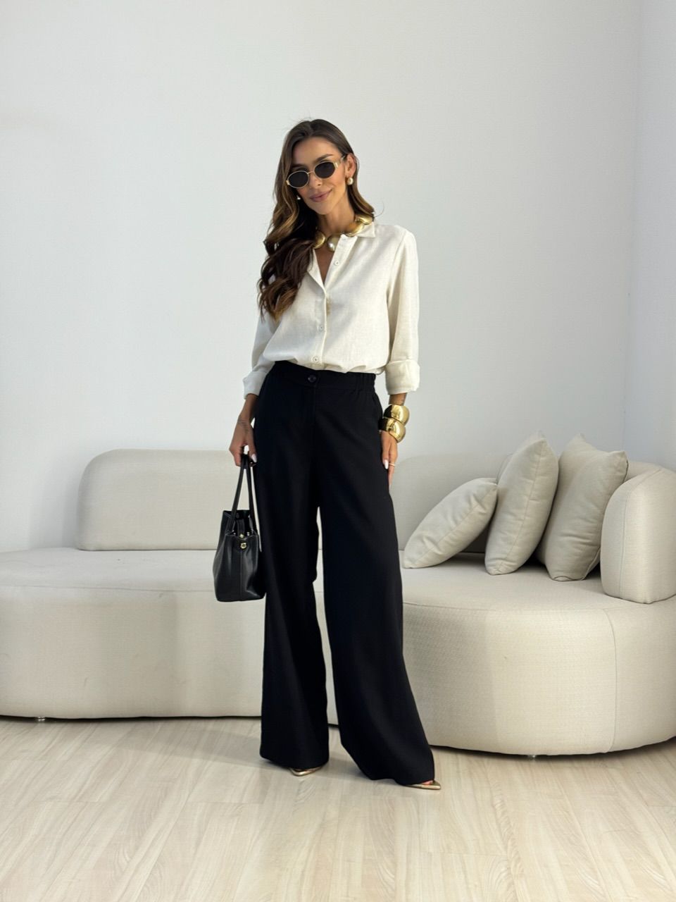 CALÇA REBECA PANTALONA Preta