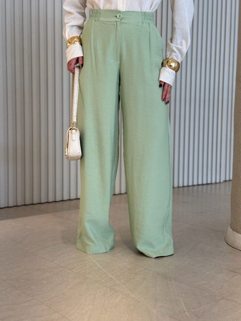 CALÇA REBECA PANTALONA VERDE. - 0072640230 - CAROLLA FERRARO