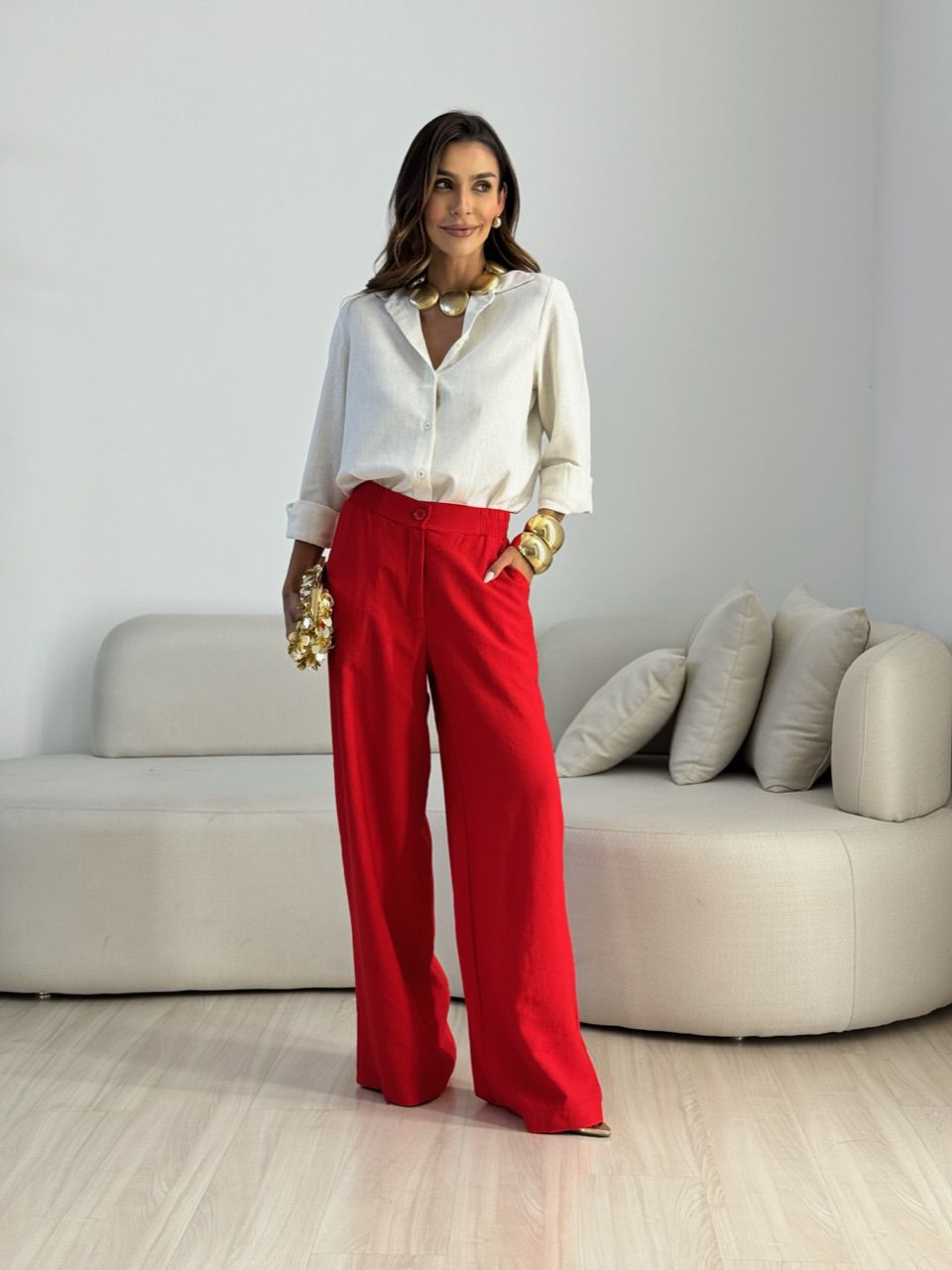 CALÇA REBECA PANTALONA vermelha