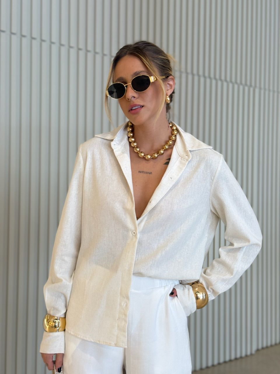 CAMISA DAFNE LINHO CRU