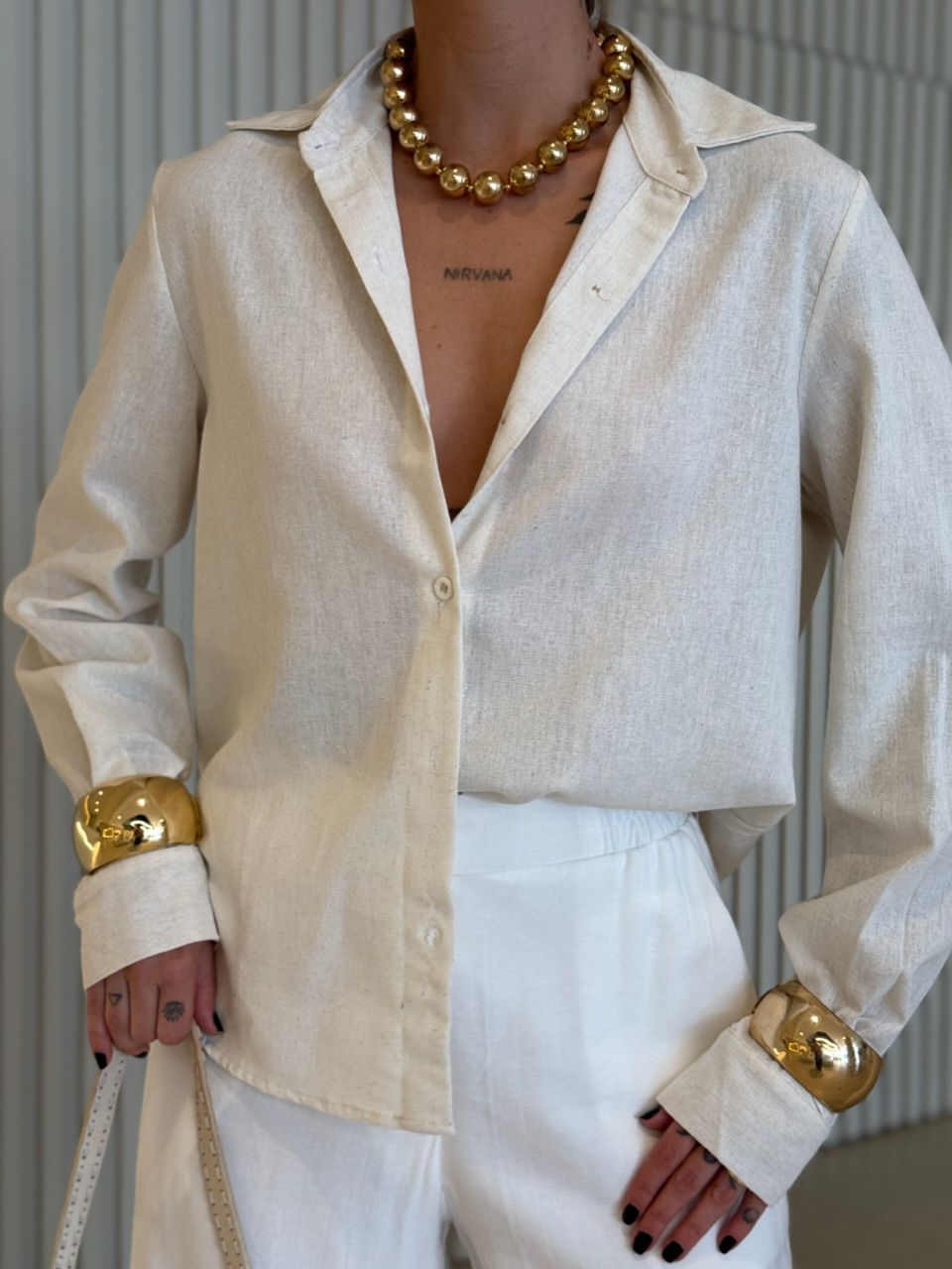 CAMISA DAFNE LINHO CRU