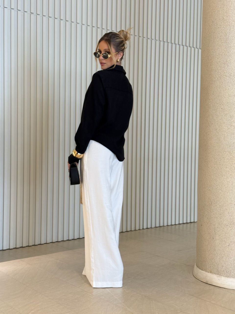 CAMISA DAFNE LINHO PRETA