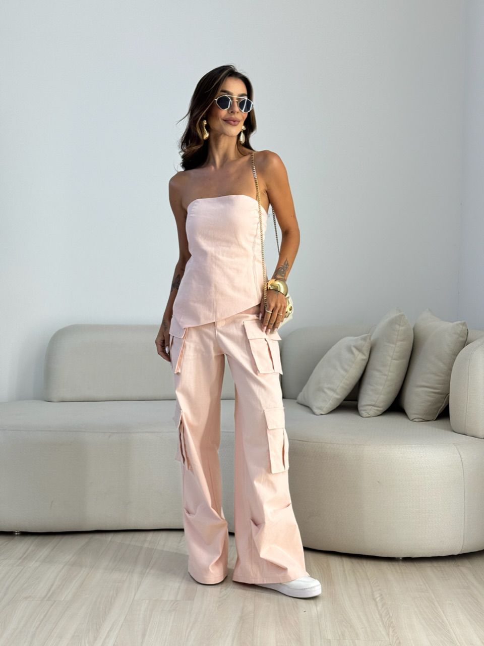 CONJUNTO BRUNA CARGO ROSA - 0072750031 - CAROLLA FERRARO