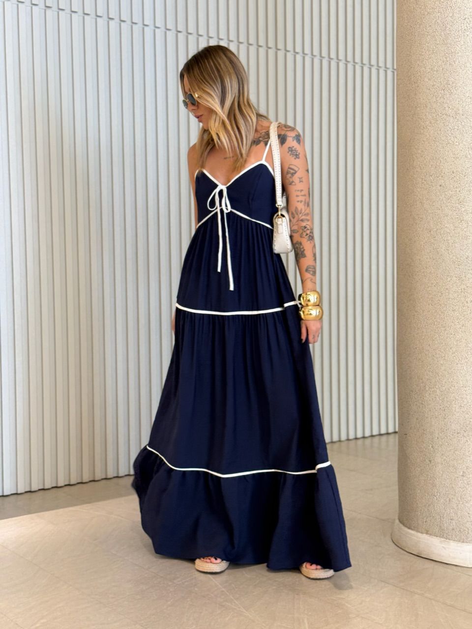 VESTIDO ANA CAROLINA ALÇA MARINHO - 0061720055 - CAROLLA FERRARO