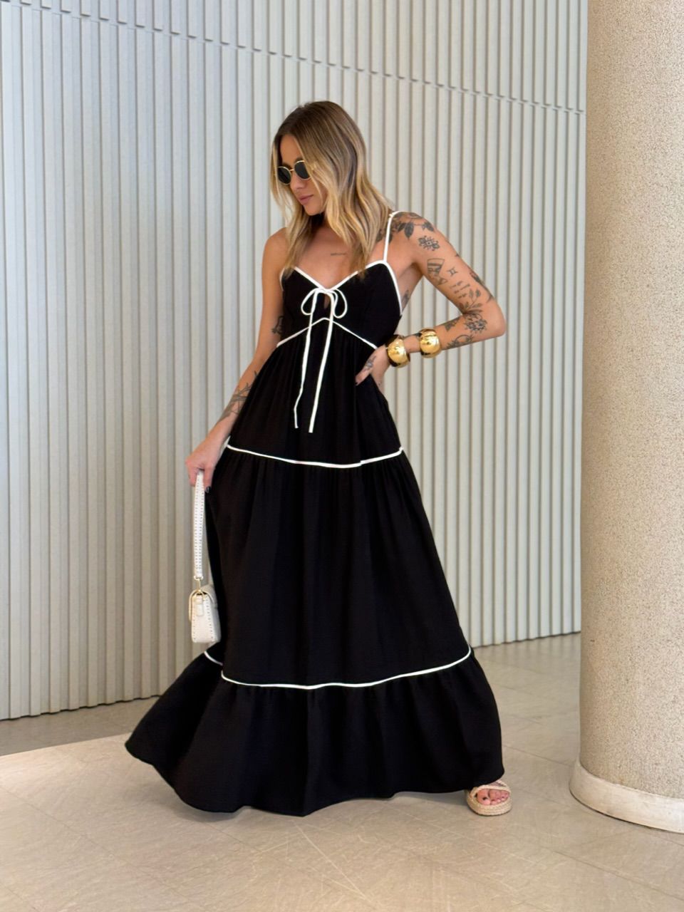 VESTIDO ANA CAROLINA ALÇA PRETO