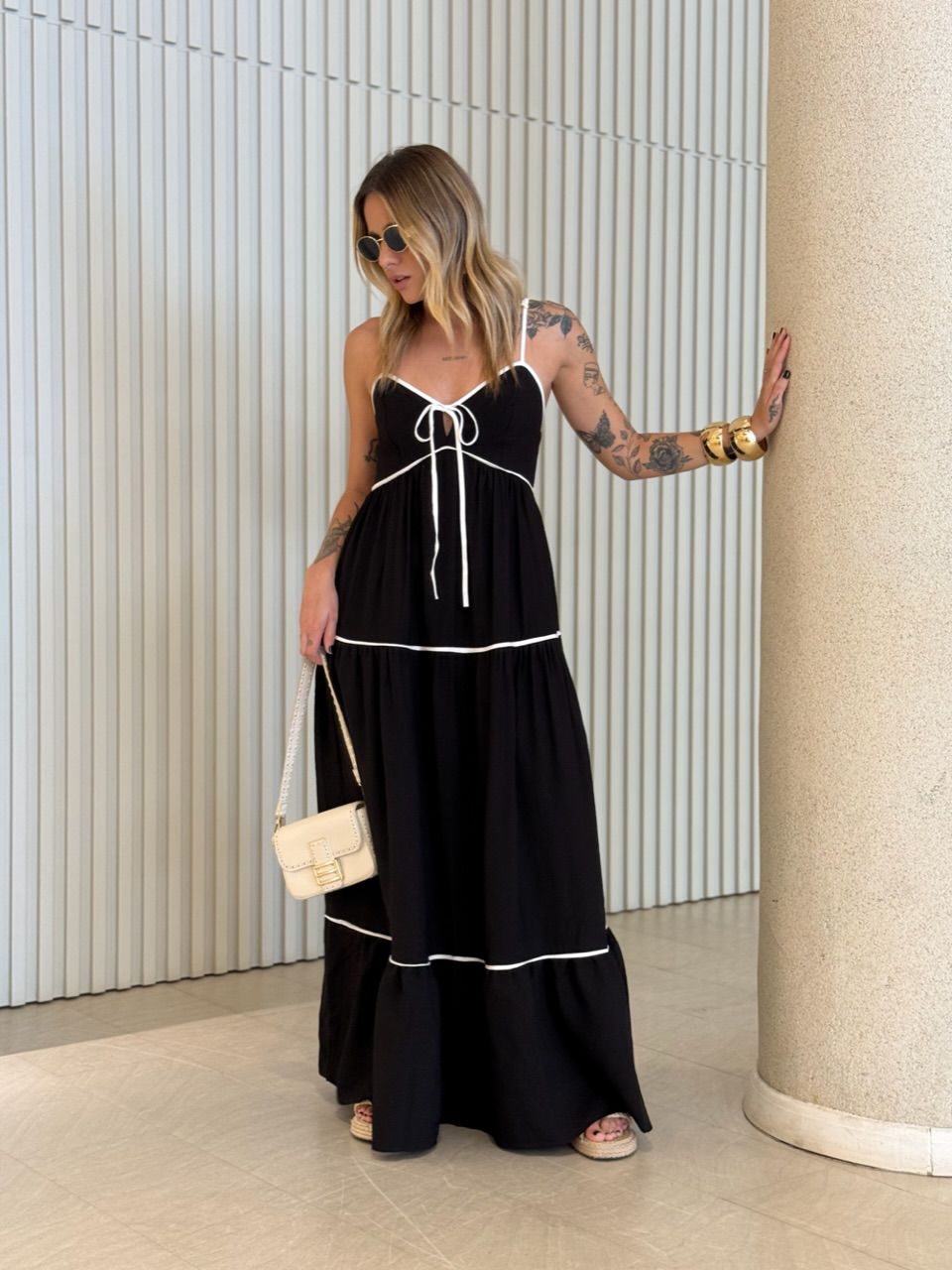 VESTIDO ANA CAROLINA ALÇA PRETO