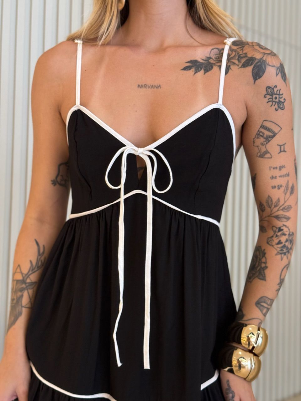 VESTIDO ANA CAROLINA ALÇA PRETO