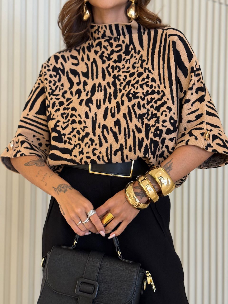 BLUSA SORAIA ANIMAL PRINT NUDE