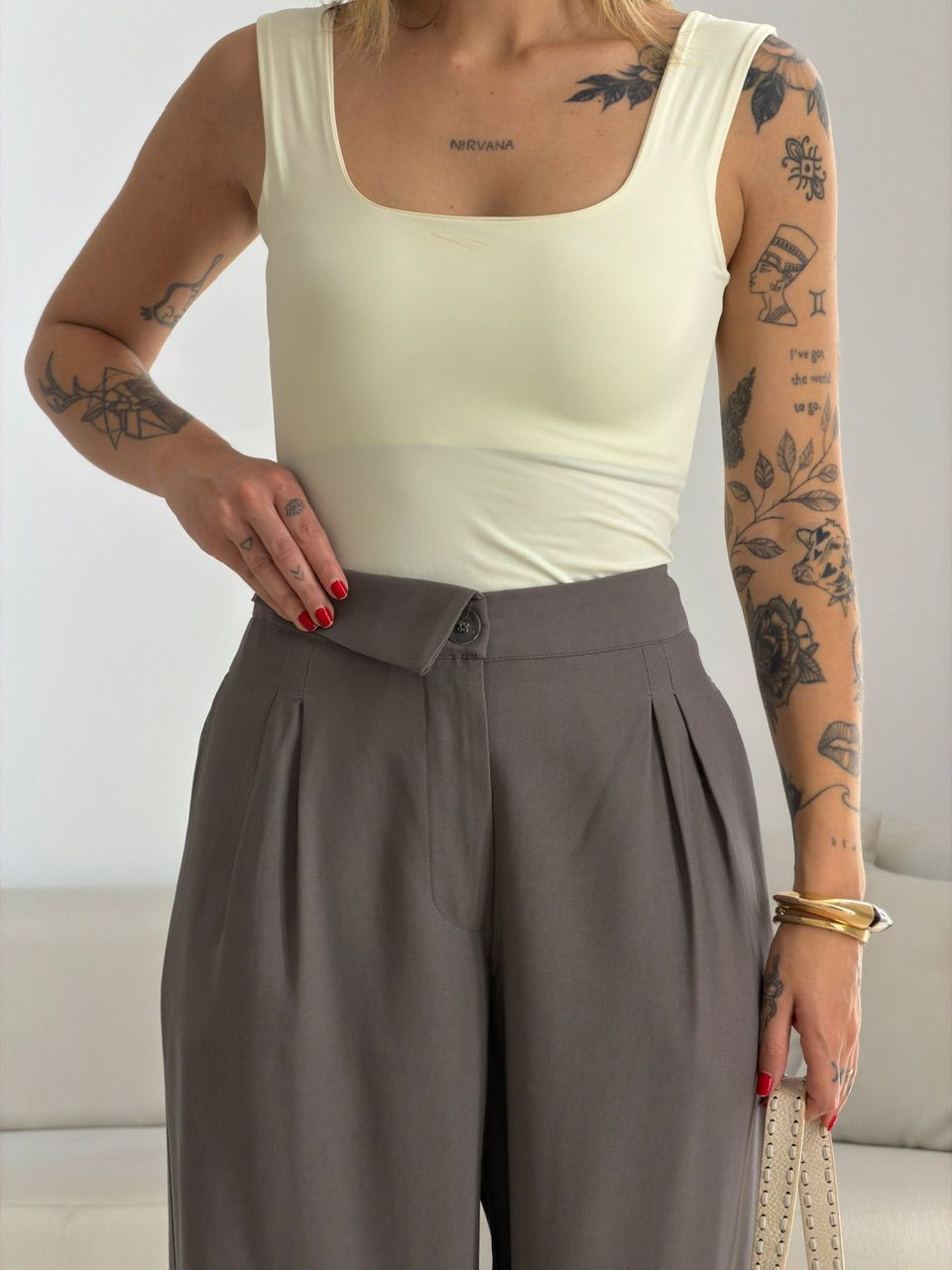 CALÇA PAOLA RETA CINZA