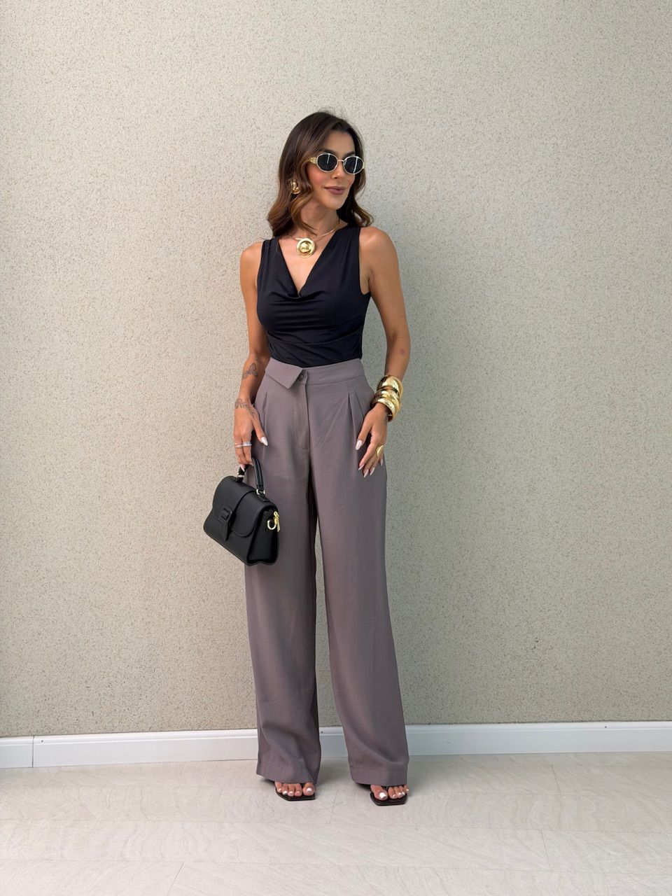 CALÇA PAOLA RETA CINZA