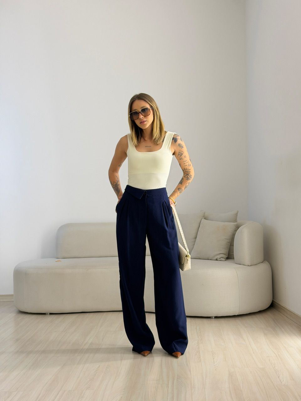 CALÇA PAOLA RETA MARINHO