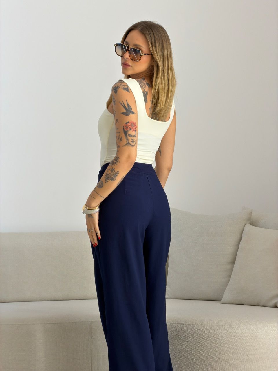 CALÇA PAOLA RETA MARINHO