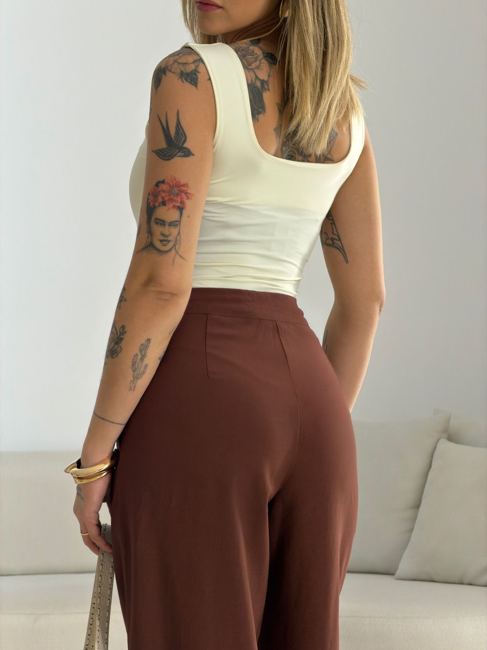 CALÇA PAOLA RETA MARROM