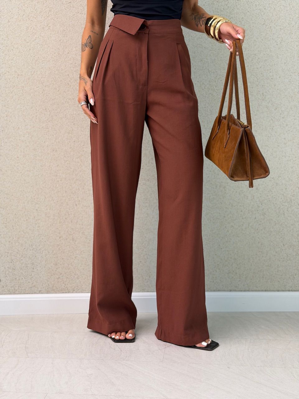 CALÇA PAOLA RETA MARROM