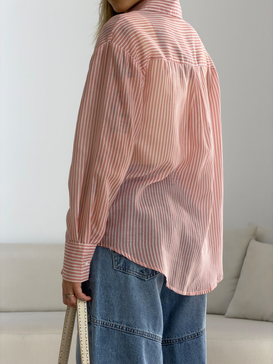 CAMISA KEILA LISTRAS ROSA