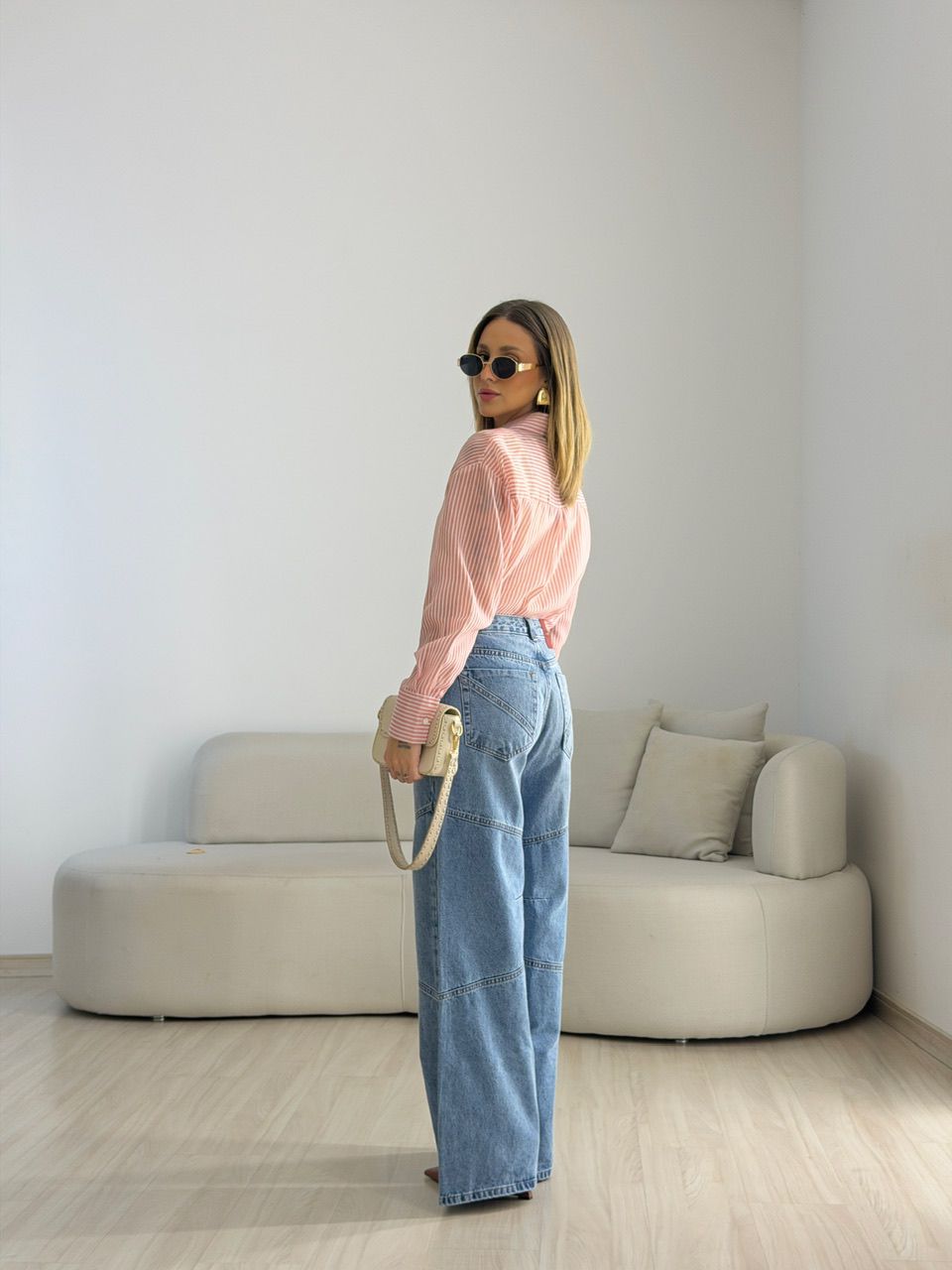 CAMISA KEILA LISTRAS ROSA