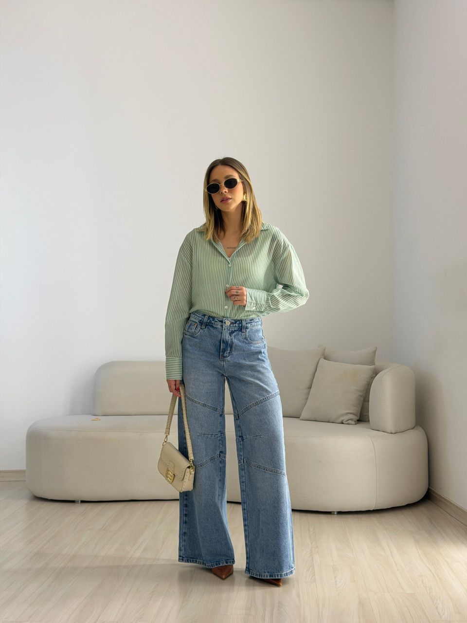 CAMISA KEILA LISTRAS VERDE