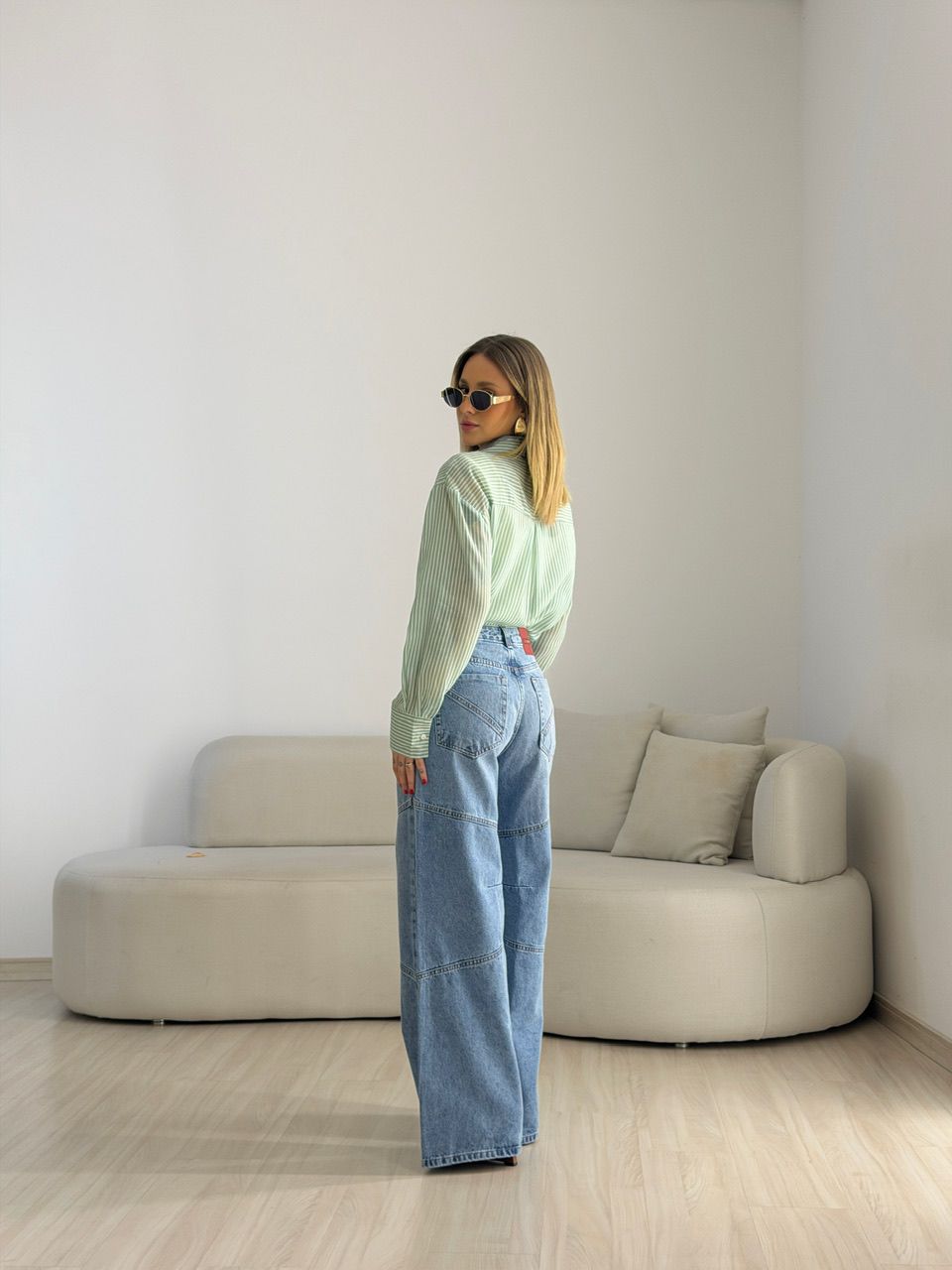 CAMISA KEILA LISTRAS VERDE