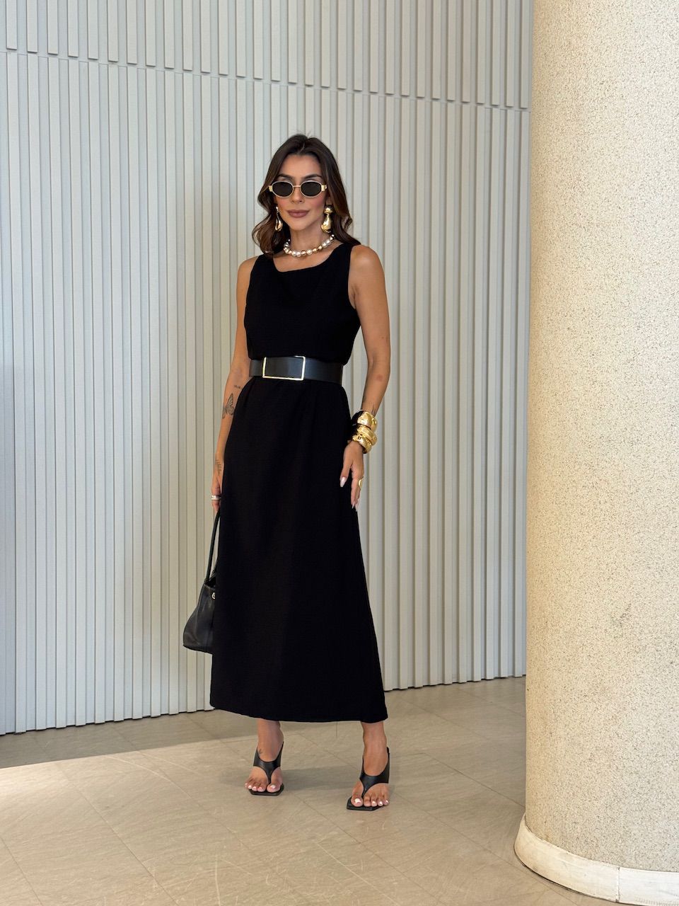 VESTIDO GLENDA CAVADO PRETO - 0076410032 - CAROLLA FERRARO