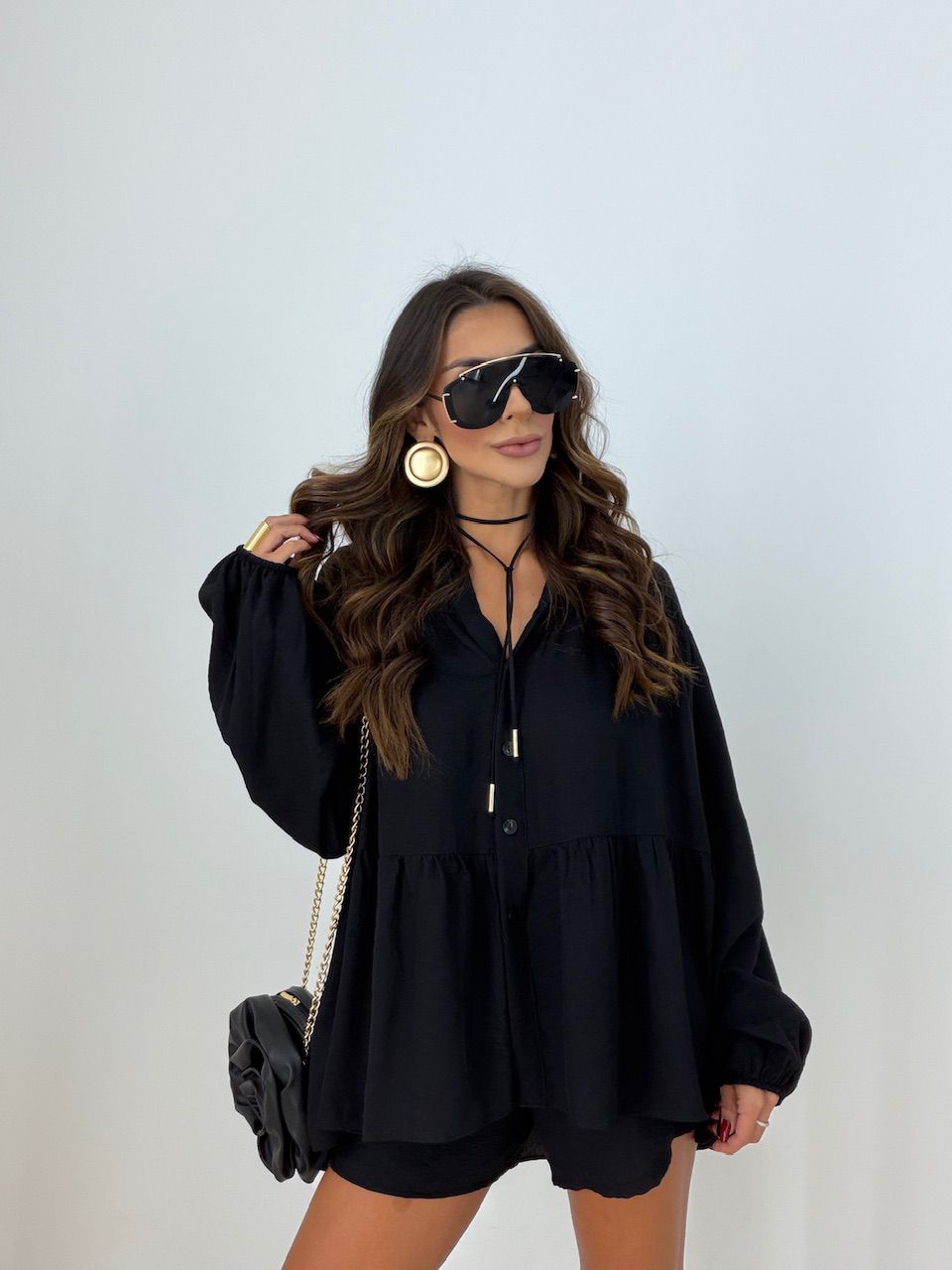 CONJUNTO LILIAN SHORT PRETO
