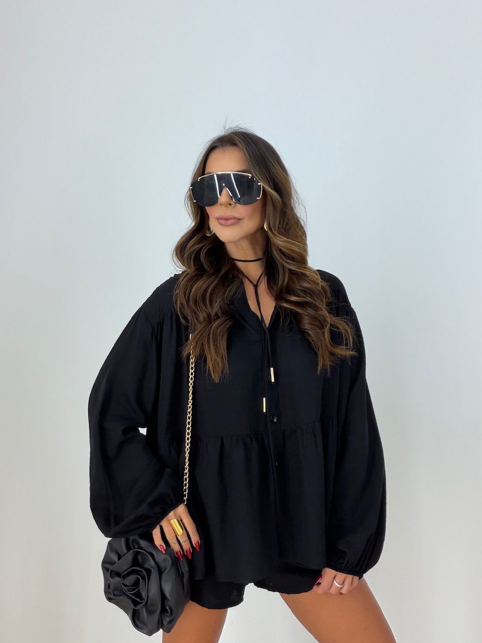 CONJUNTO LILIAN SHORT PRETO