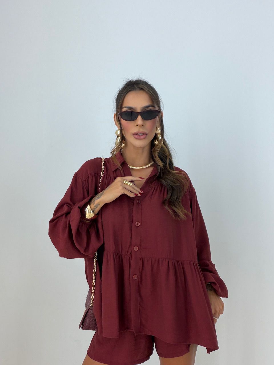 CONJUNTO LILIAN SHORT MARSALA