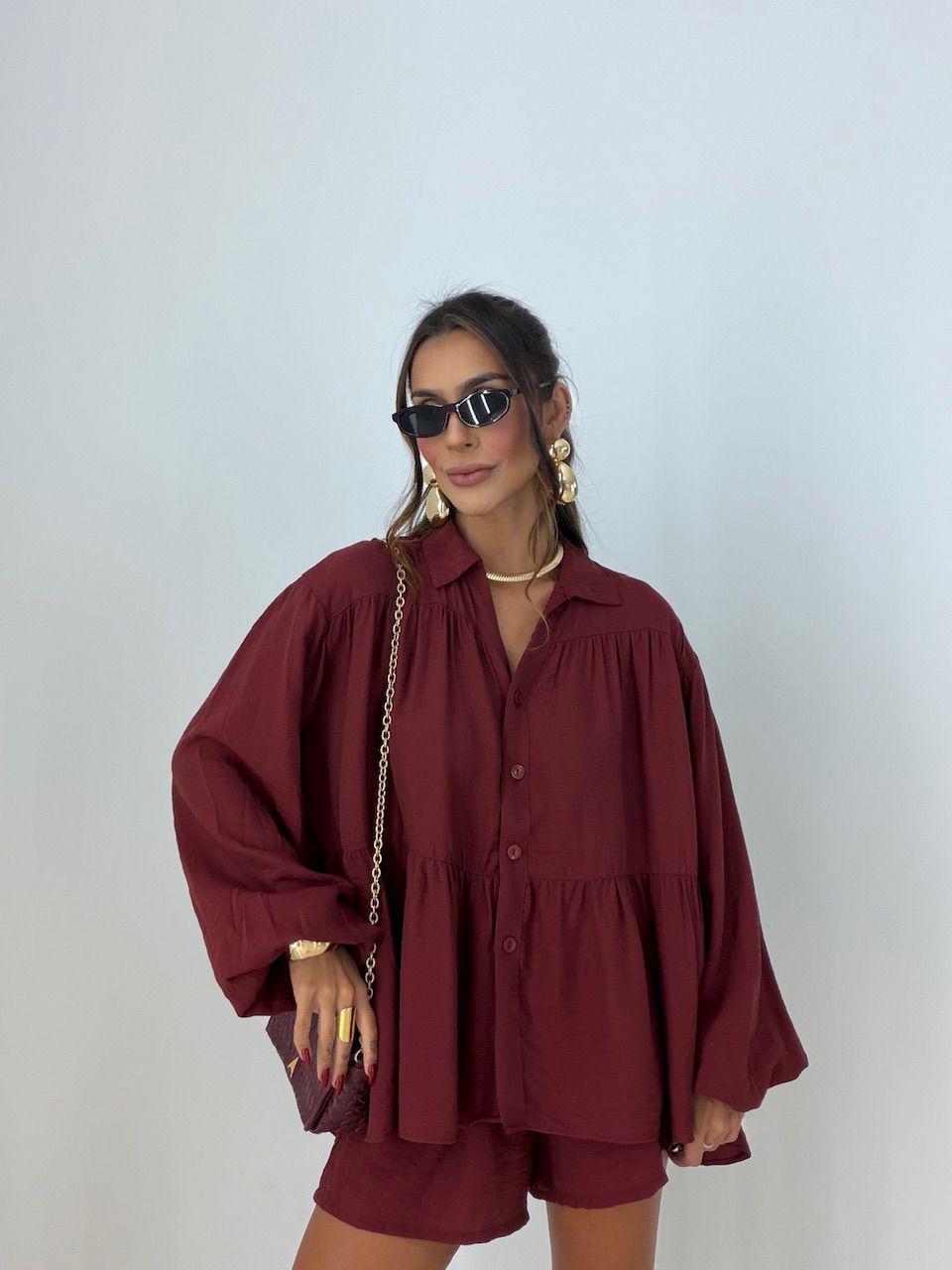 CONJUNTO LILIAN SHORT MARSALA