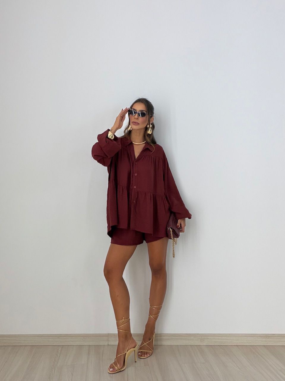 CONJUNTO LILIAN SHORT MARSALA