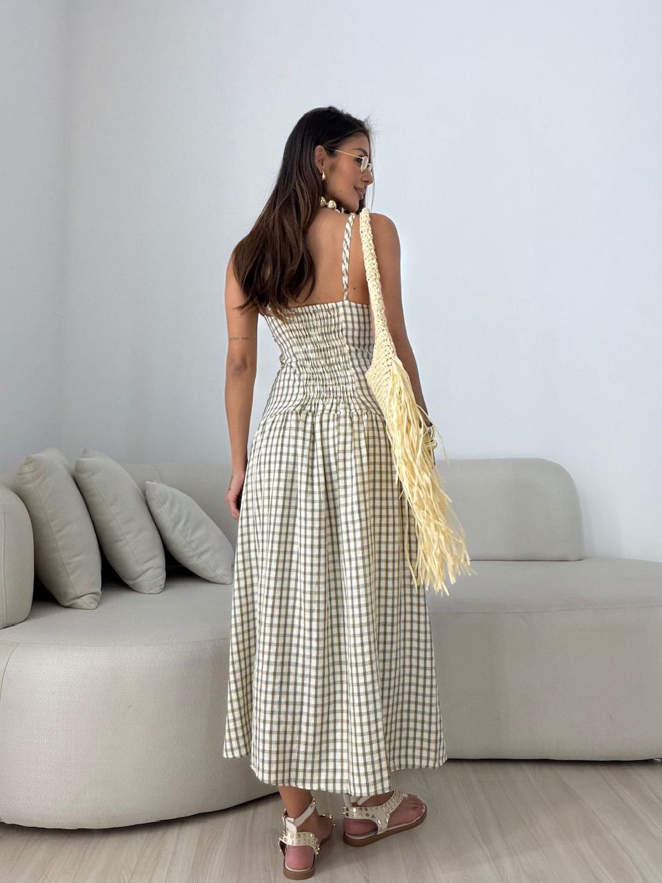 VESTIDO GIANA XADREZ VERDE