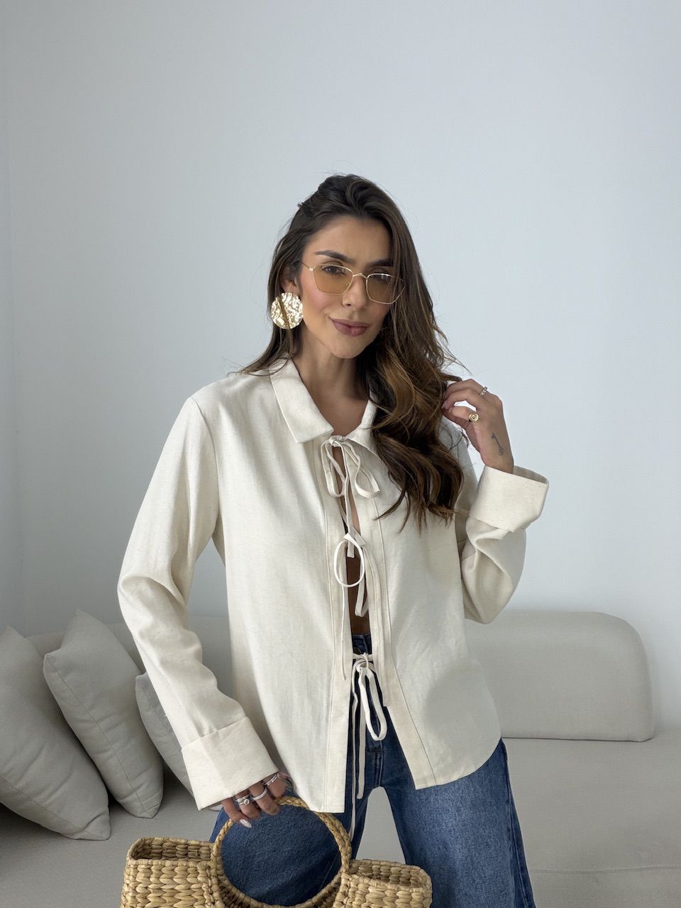 CAMISA ISIS AMARRAÇÃO AREIA