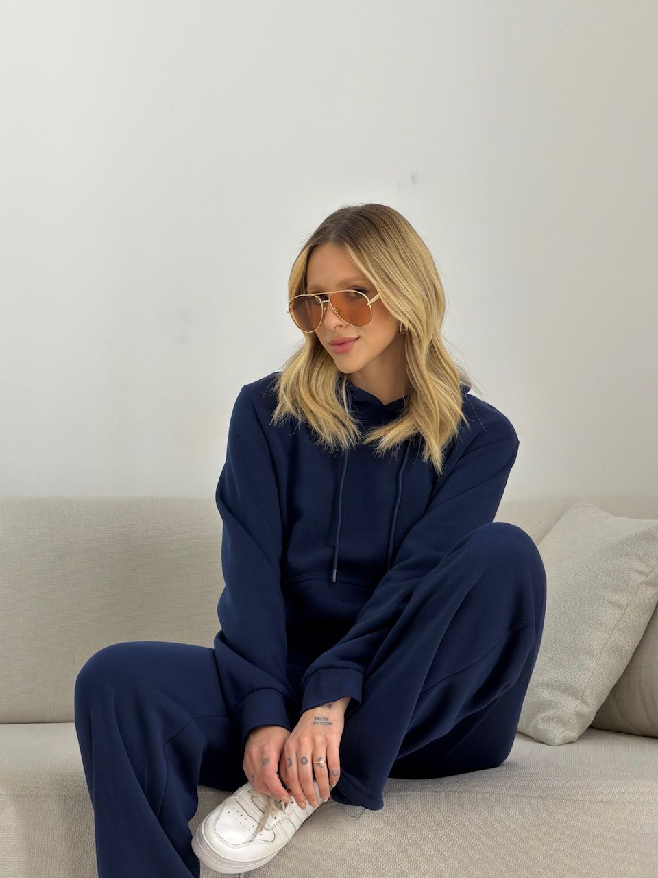 CONJUNTO PAOLA MOLETOM CANGURU MARINHO