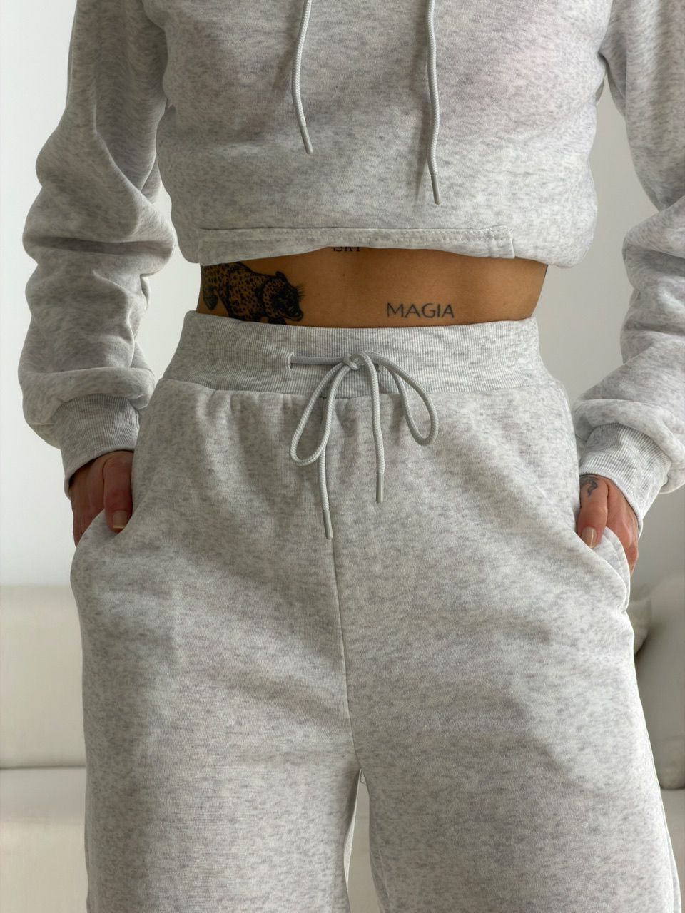 CONJUNTO PAOLA MOLETOM CANGURU MESCLA