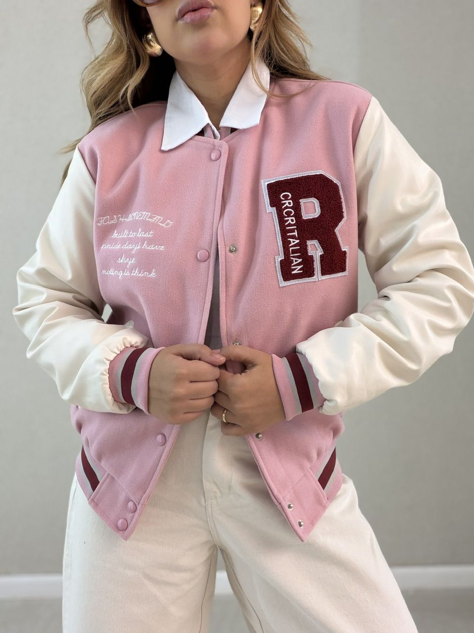JAQUETA KAREN COLLEGE ROSA