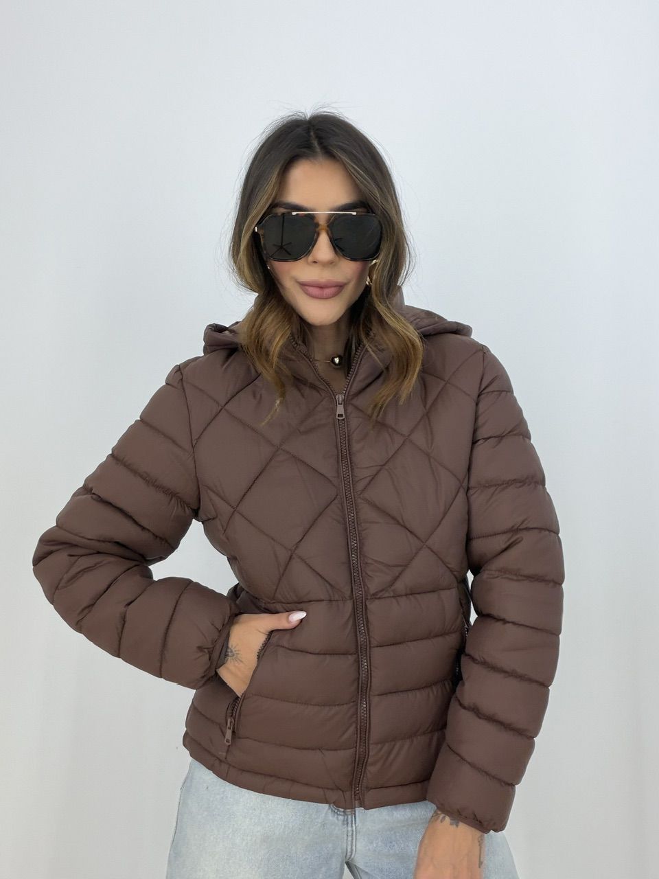 PUFFER ANGELA FORRADA CAFÉ