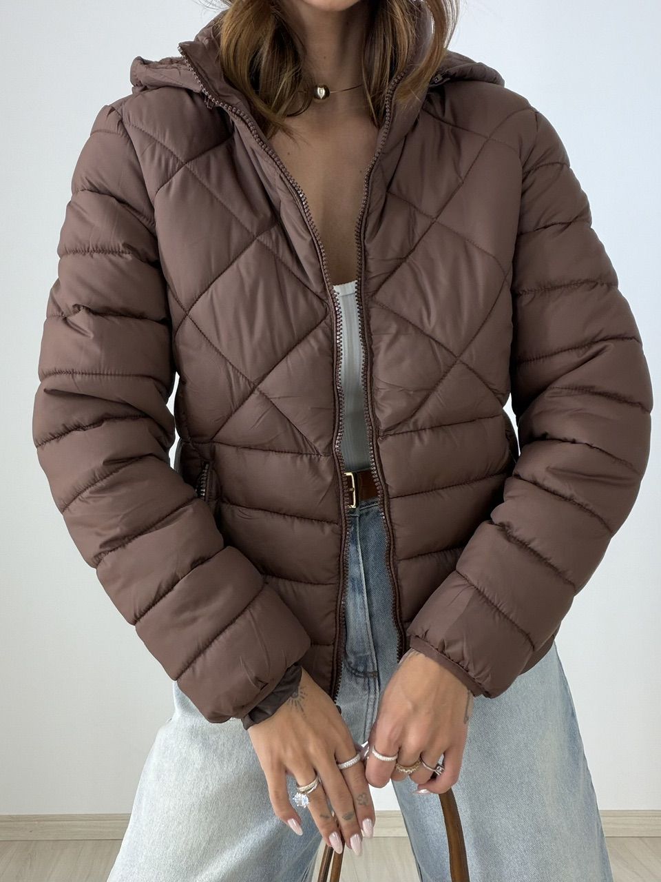 PUFFER ANGELA FORRADA CAFÉ