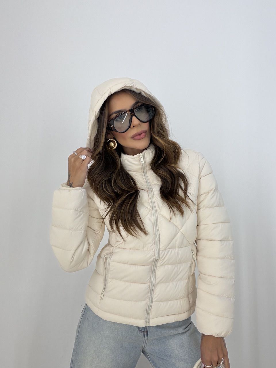 PUFFER ANGELA FORRADA MARFIM