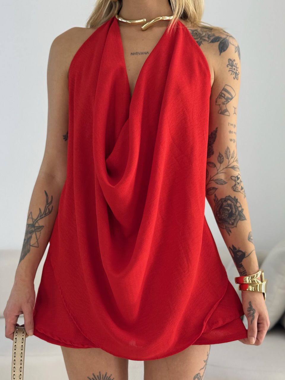 CONJUNTO ANA LAURA SHORT SAIA VERMELHO