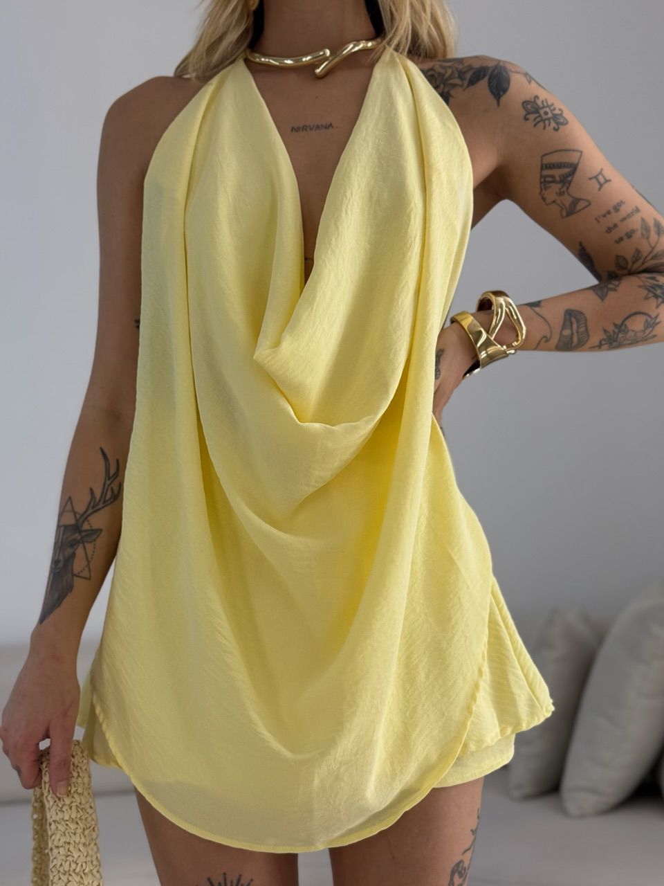 CONJUNTO ANA LAURA SHORT SAIA YELLOW BUTTER