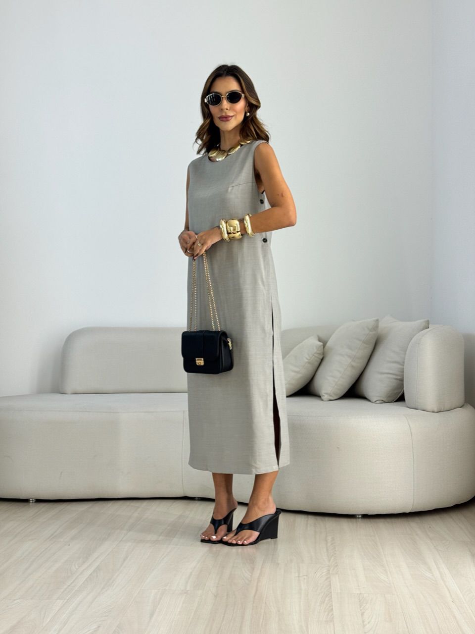 CONJUNTO BELA BLUSA MAX CINZA