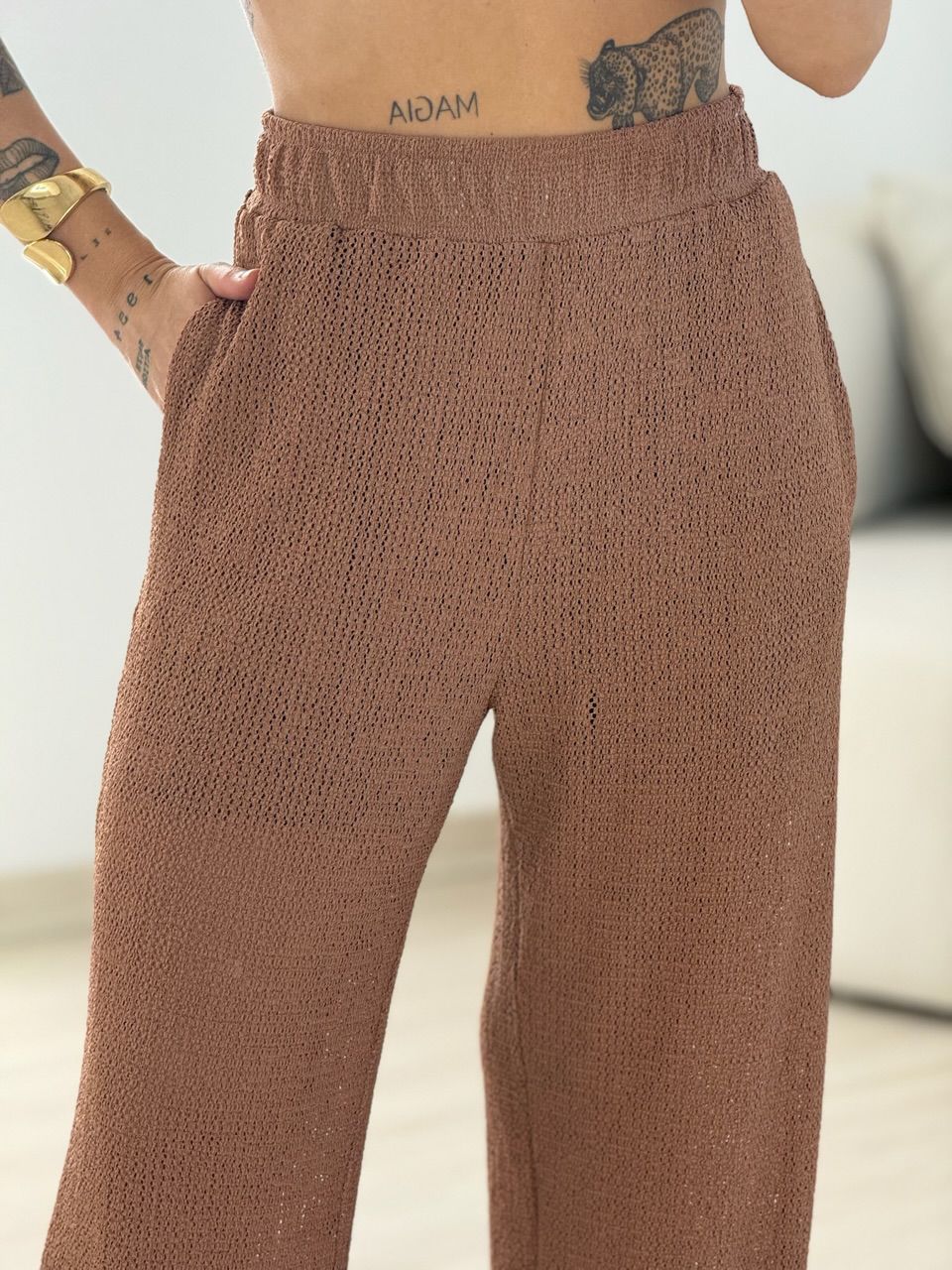 CONJUNTO NATÁLIA TEXTURIZADO MARROM