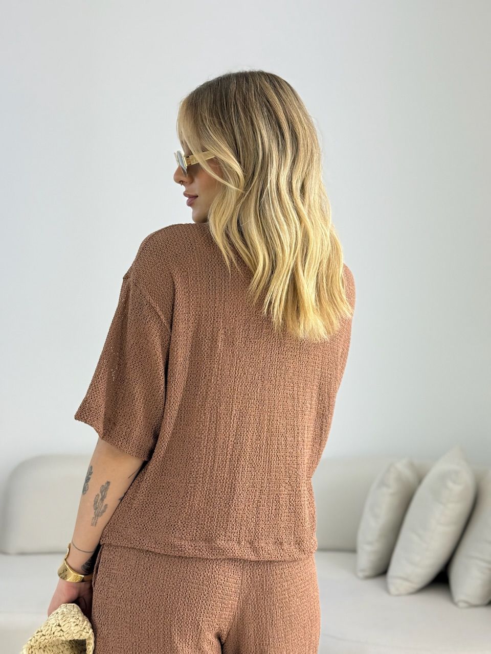 CONJUNTO NATÁLIA TEXTURIZADO MARROM