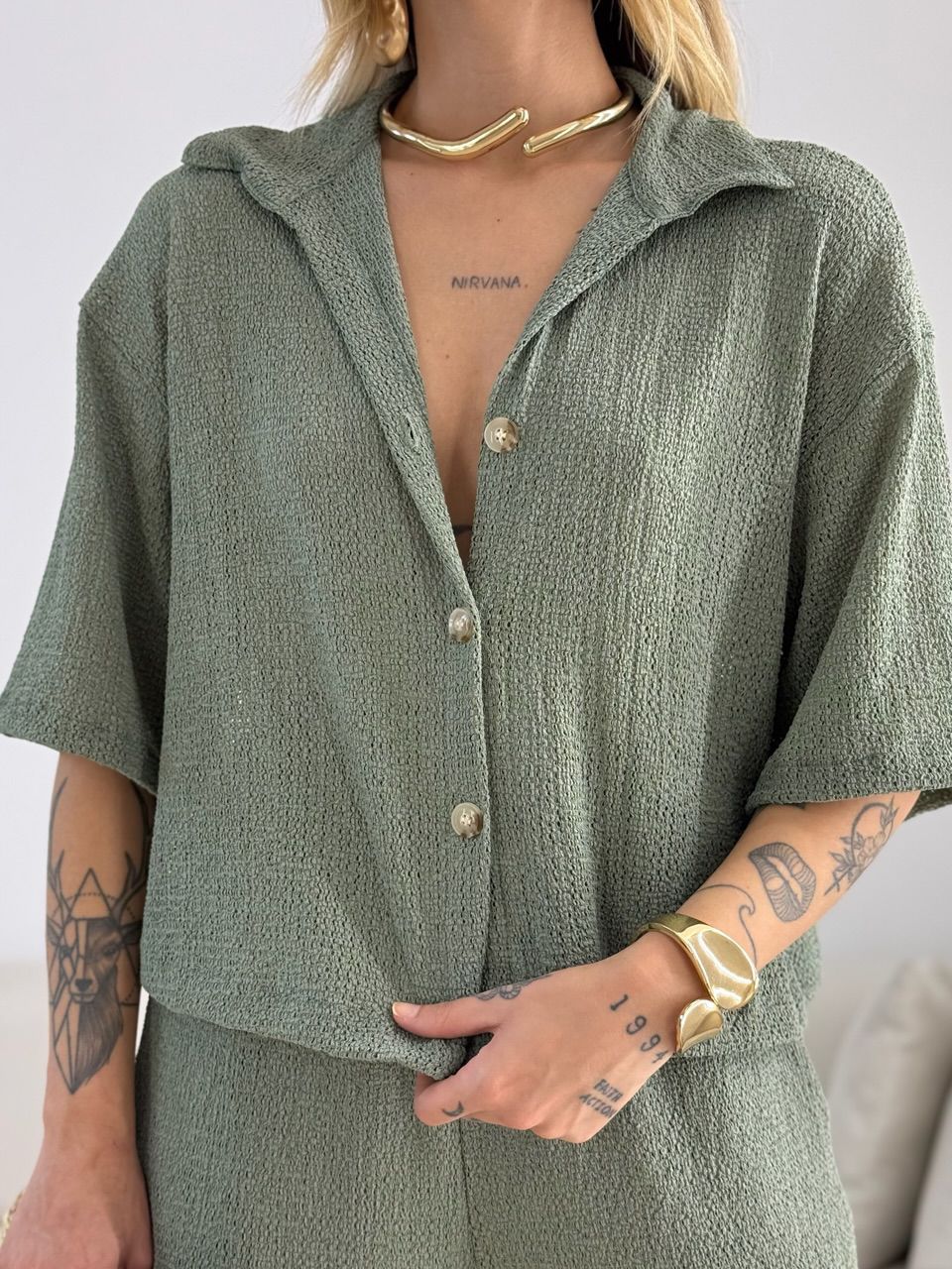 CONJUNTO NATÁLIA TEXTURIZADO VERDE