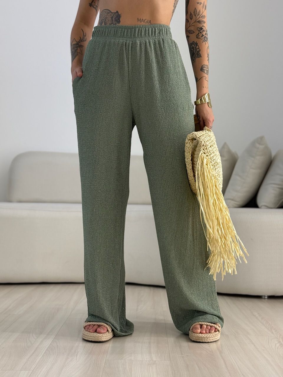 CONJUNTO NATÁLIA TEXTURIZADO VERDE