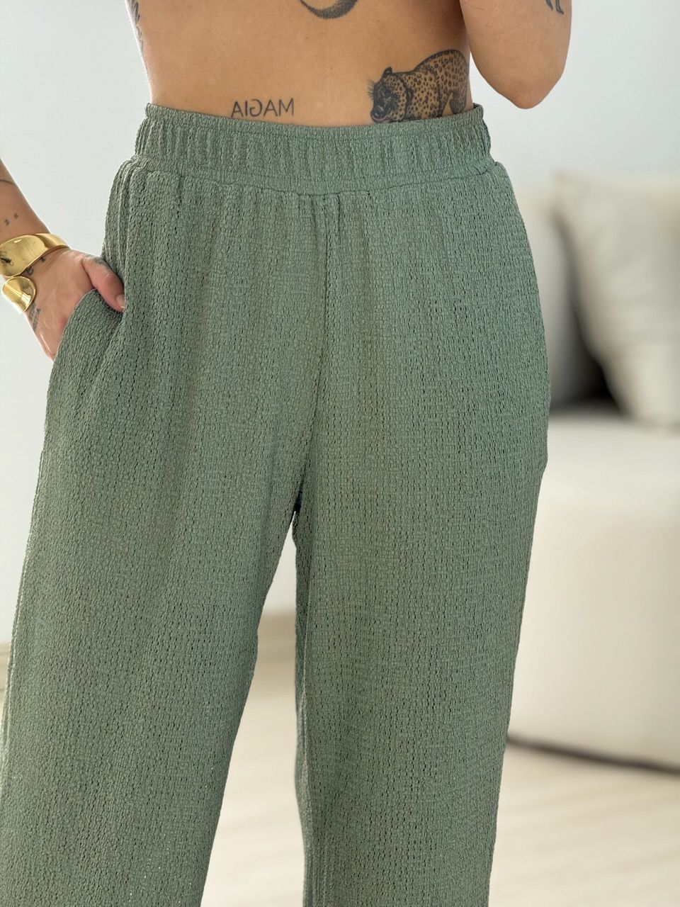 CONJUNTO NATÁLIA TEXTURIZADO VERDE