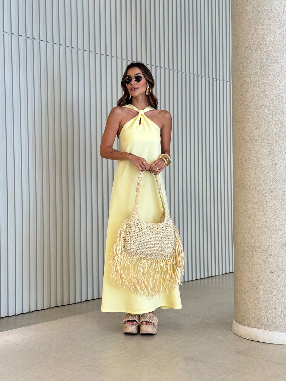 VESTIDO ELLIE 02 LONGO YELLOW BUTTER