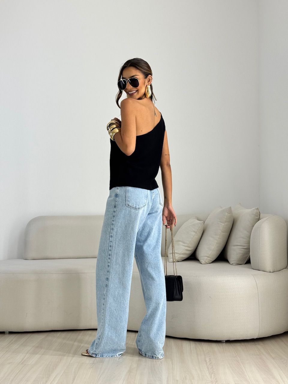 BLUSA NATY NULA MANGA PRETA