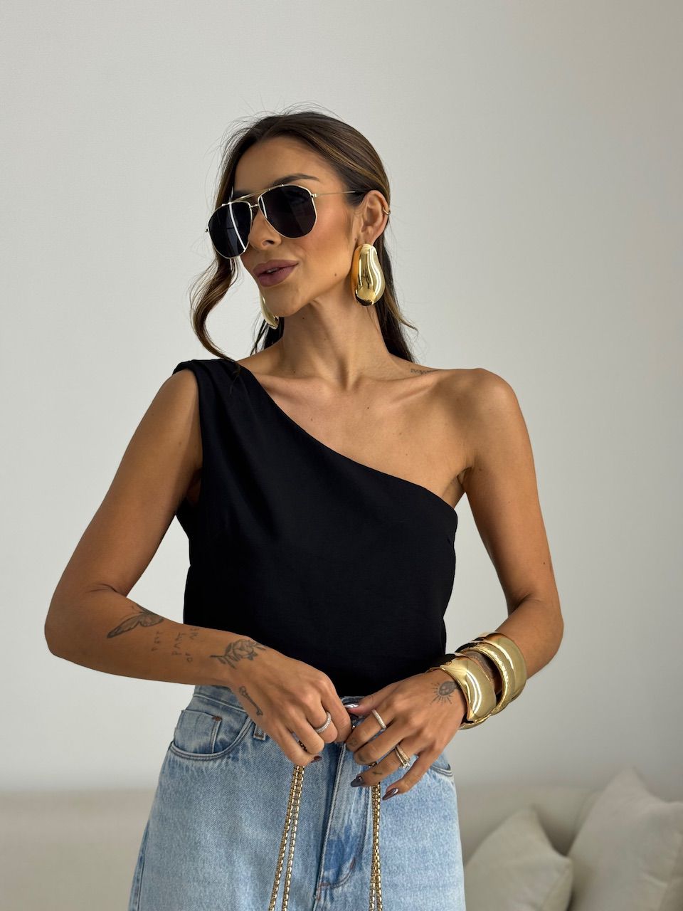 BLUSA NATY NULA MANGA PRETA