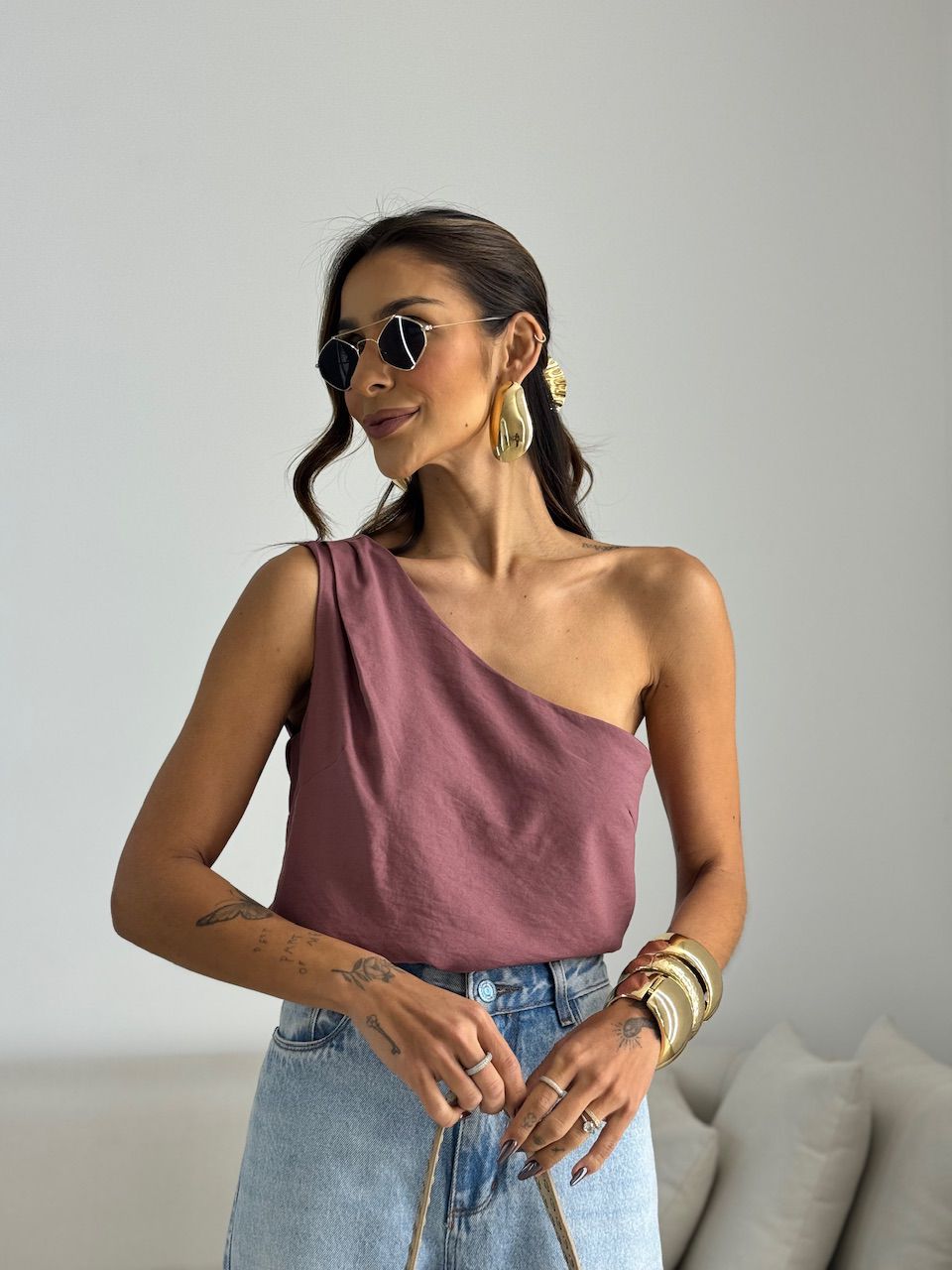 BLUSA NATY NULA MANGA ROSA QUEIMADO