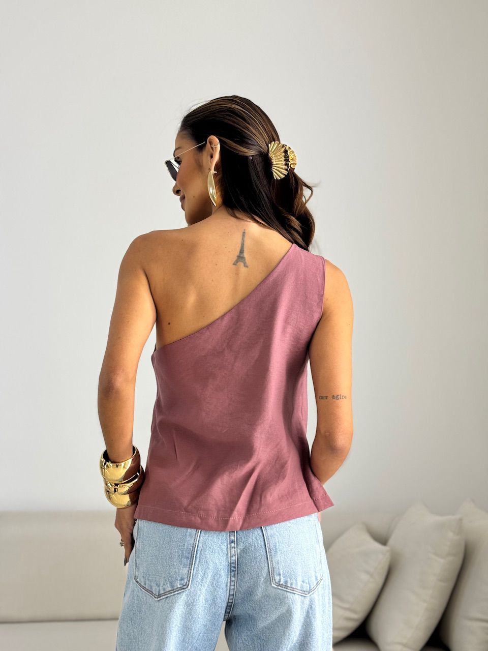 BLUSA NATY NULA MANGA ROSA QUEIMADO