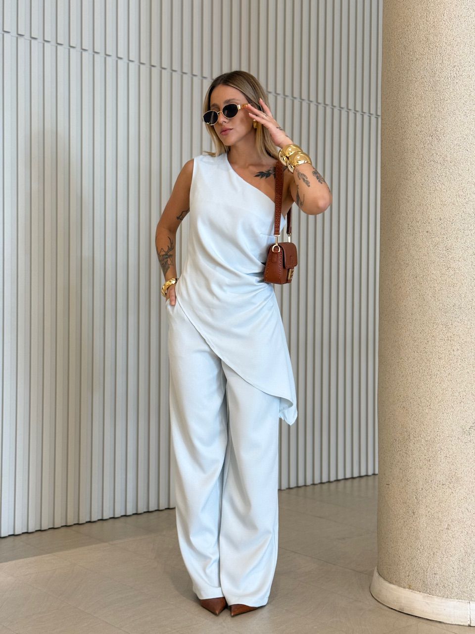 CONJUNTO FATIMA DRAPEADO BABY BLUE